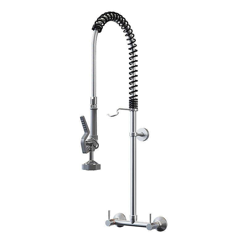 Wall Mount Commercial industrial style kitchen taps Pre Rinse Faucet Restaurant Sink Sprayer Faucets With 12 Add-On Riser Spout Cupc Nsf Cec