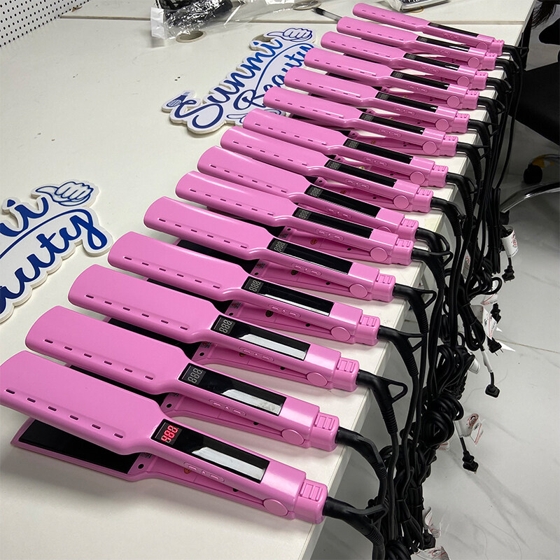 480F LED Width Panel Hair Straightening Ceramic Titanium Flat Iron Hair Straightener can do dropshipping