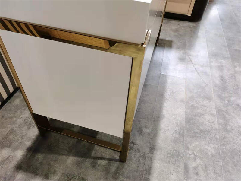 Luxury high quality metal leg white wooden living room sideboard for home furniture