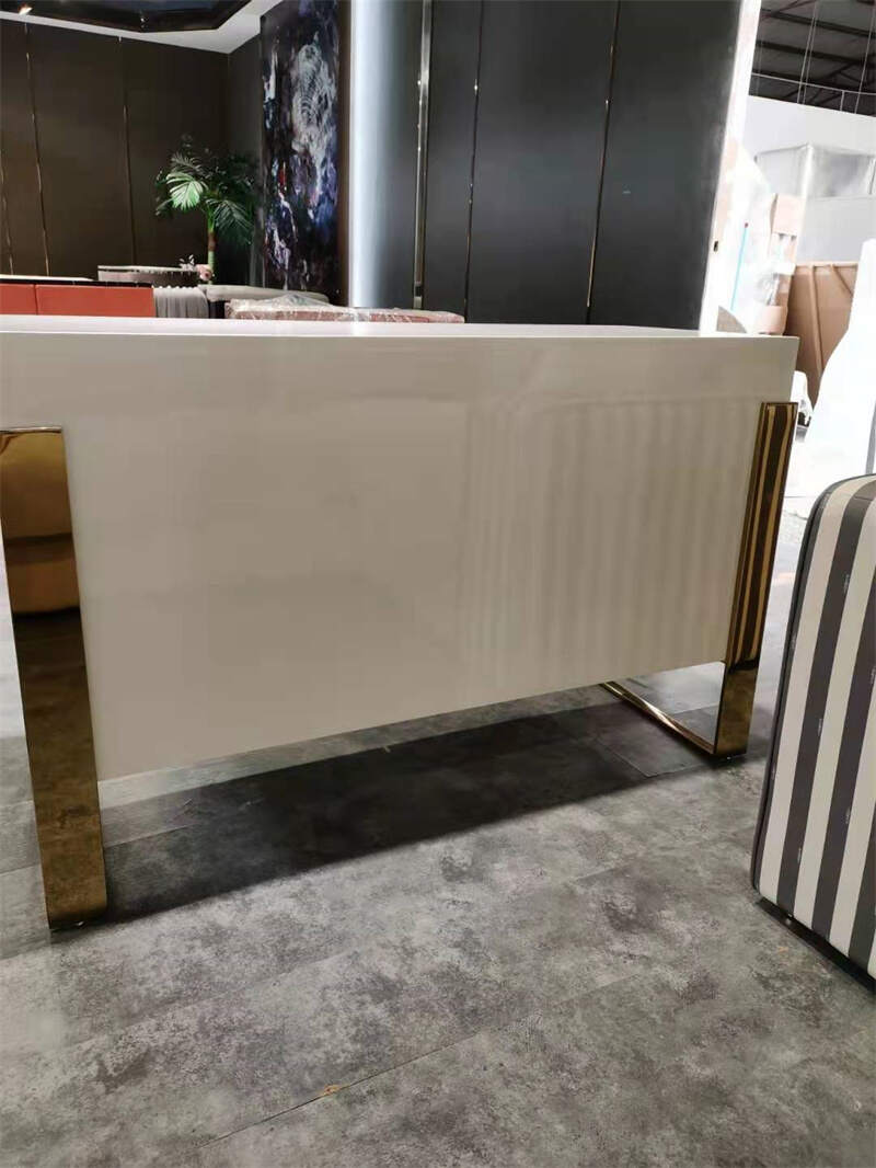 Luxury high quality metal leg white wooden living room sideboard for home furniture