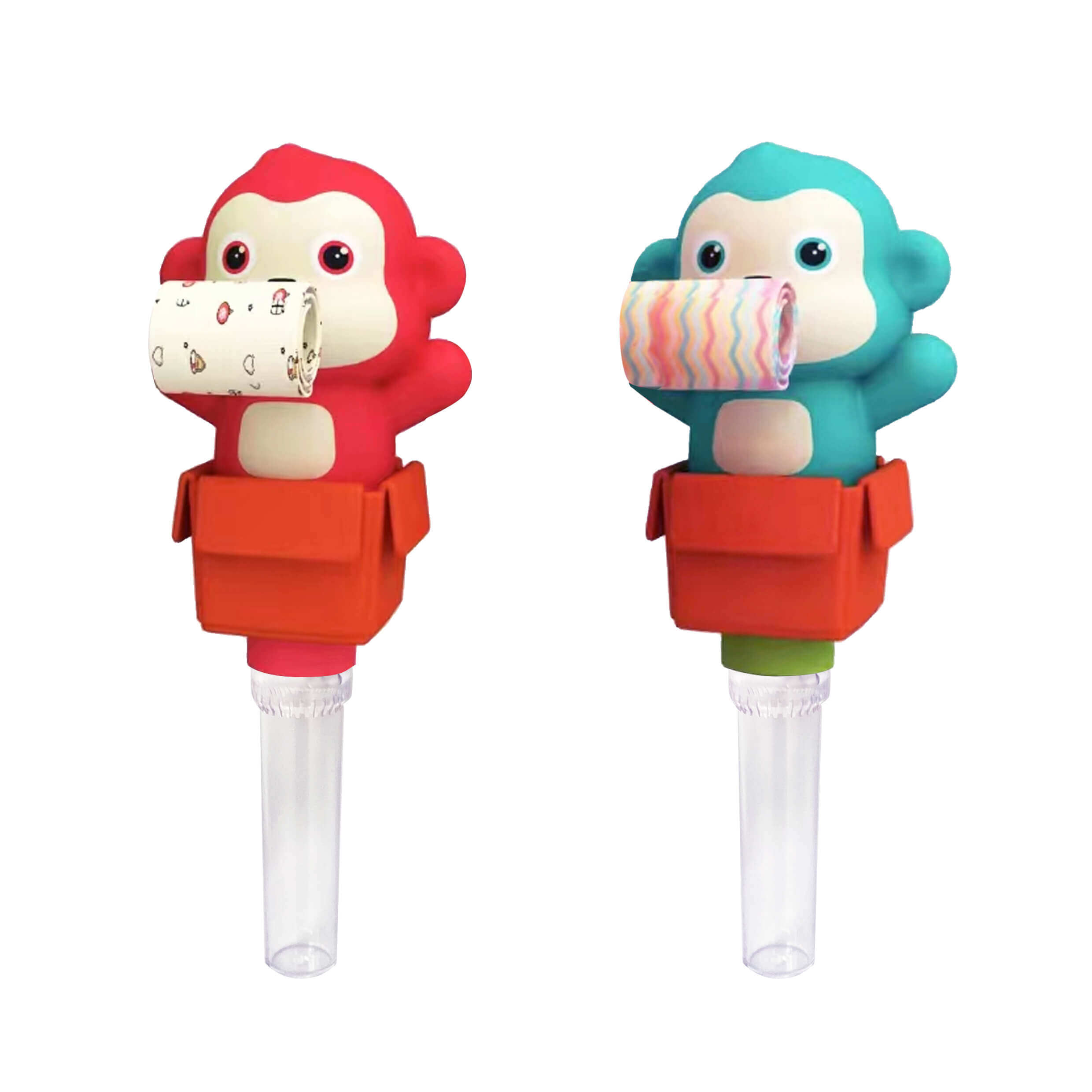 Factory Promotion Candy Toy Kids Cartoon Monkey Toys For Candy Tube