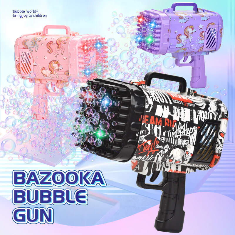rocket launcher bubble guns with three color