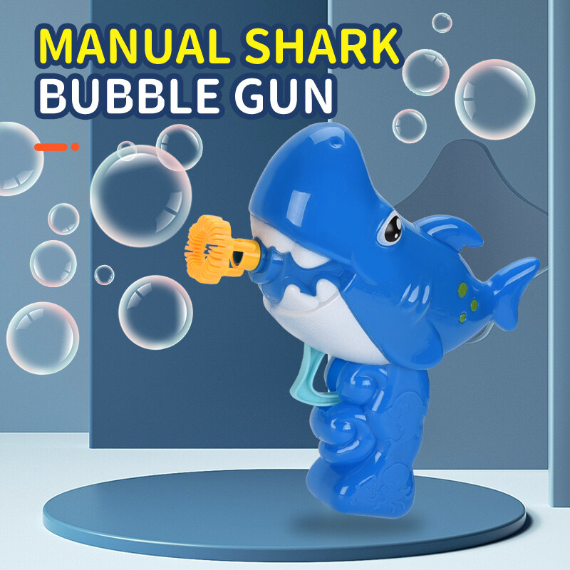 Manual Shark Bubble Gun One Key Bubbling Easy to Use Without Battery Equipped With Bubble Solution Kids' Fun Outdoor Toys