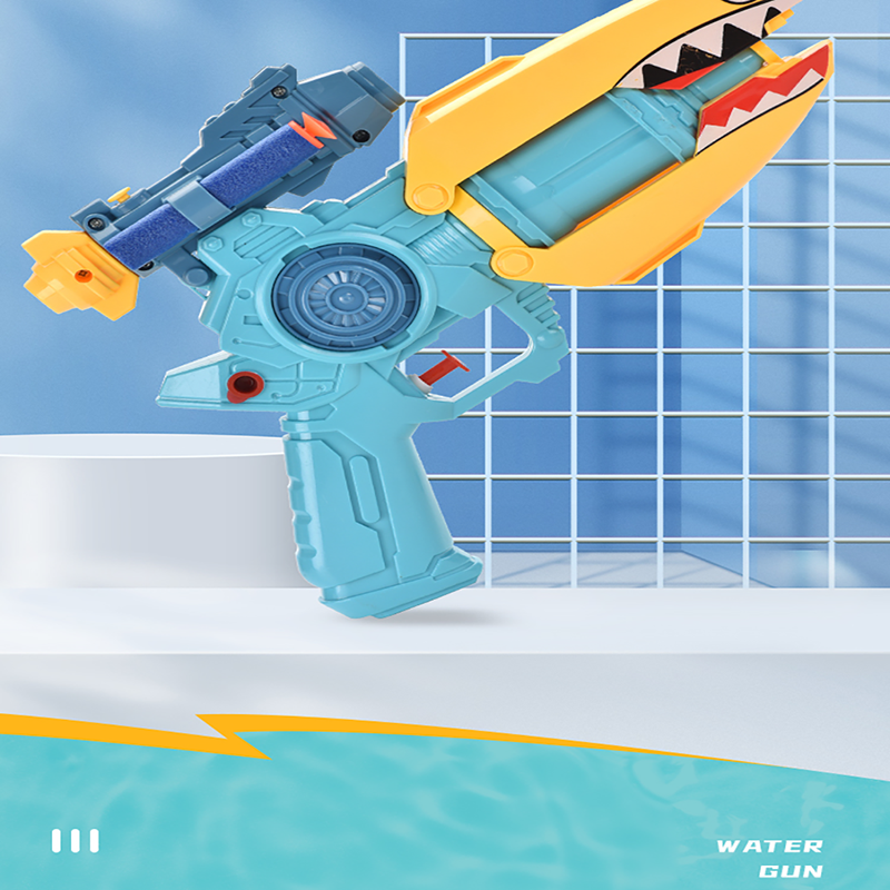 Summer Outdoor Water Pool Beach Game Shark Shape Powerful Pump Large Capacity Water Gun Toy For Kids Water Squirt Toy