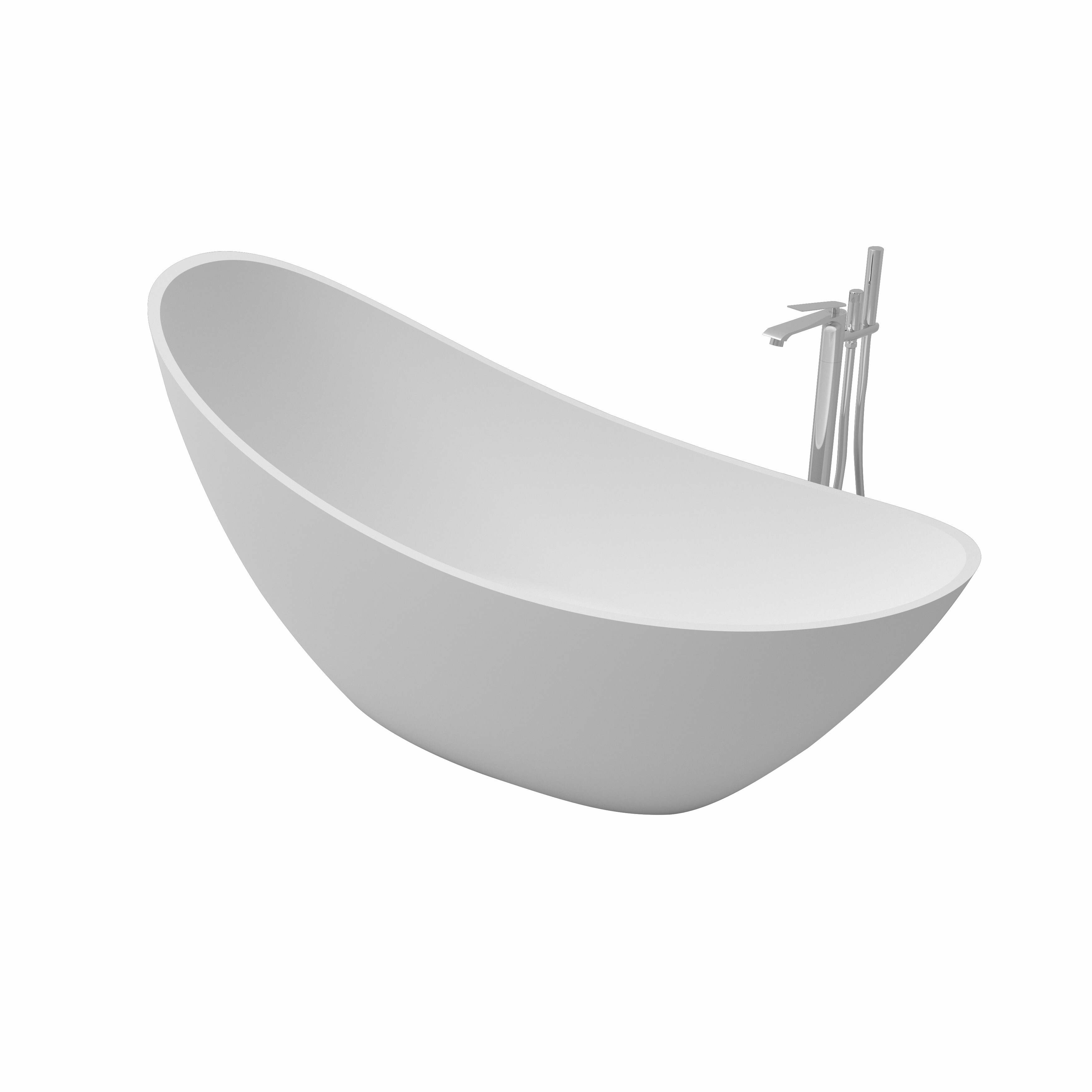 Italian Design Solid Surface Composite Stone Resin Freestanding Bathtub