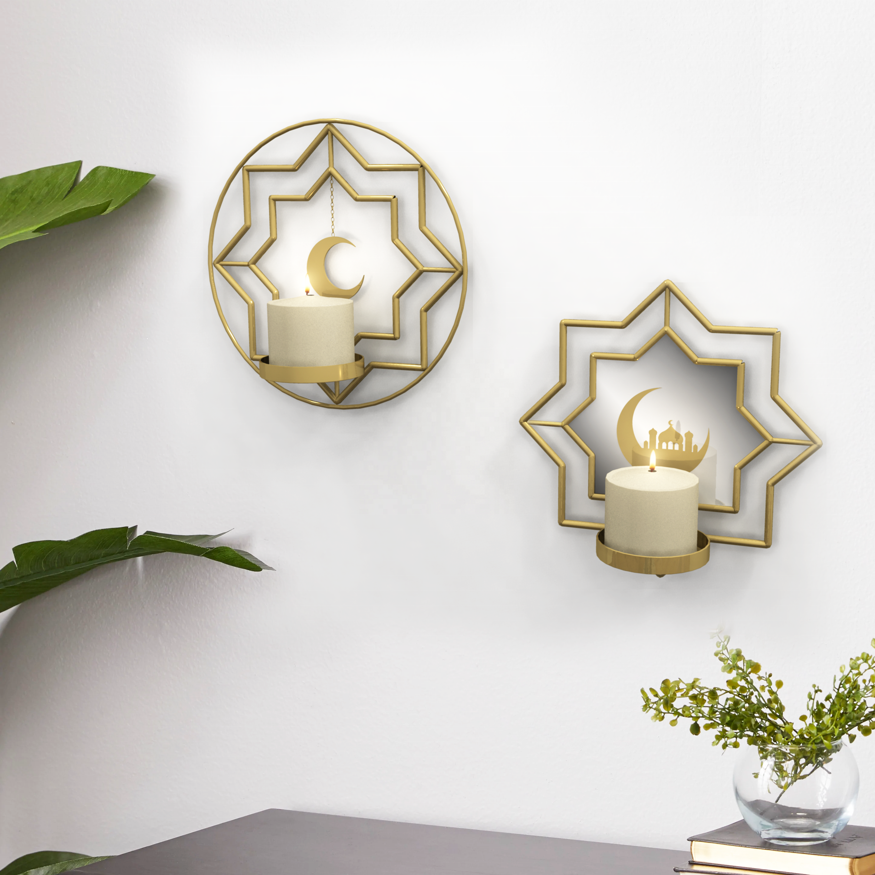 Ramadan Wall Hanging Art Octagonal Candle Holder