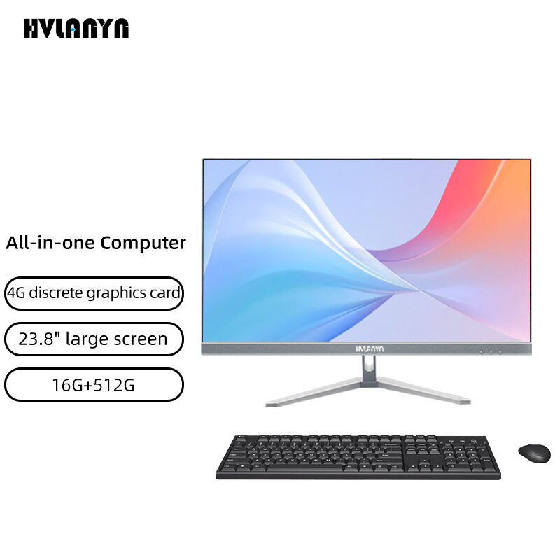 Hvlanyn Y3 23.8 inch all in one PC Intel Core I7-8706G Quad-Core 16G ram SSD 512GB