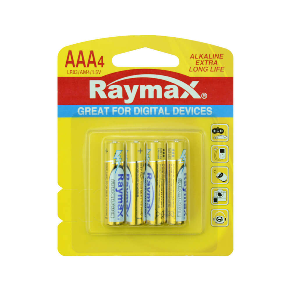 OEM LR03 AAA AM4 1.5v super alkaline battery, 4 pcs retail pack