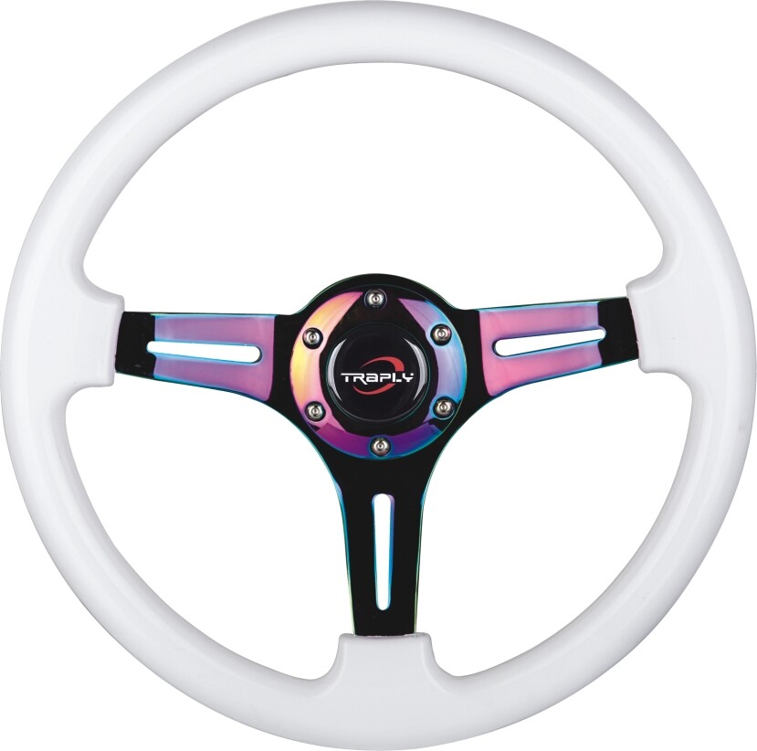 New arrival universal 350mm 14inch classic ABS car sport steering wheel with neo chrome spokes