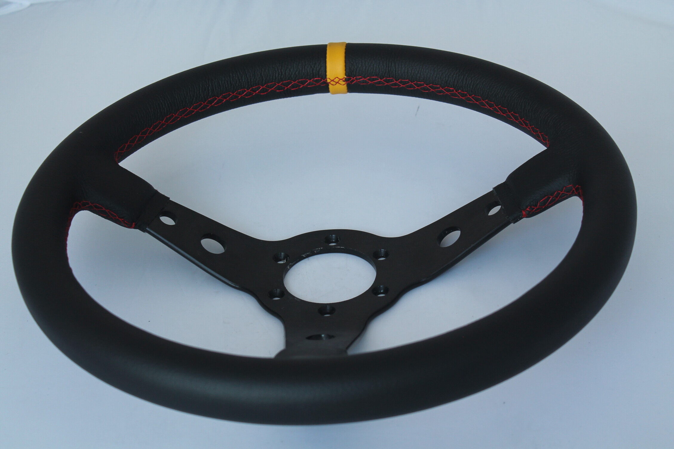 Leather 14 inche racing steering wheel, diy carbon fiber steering wheel