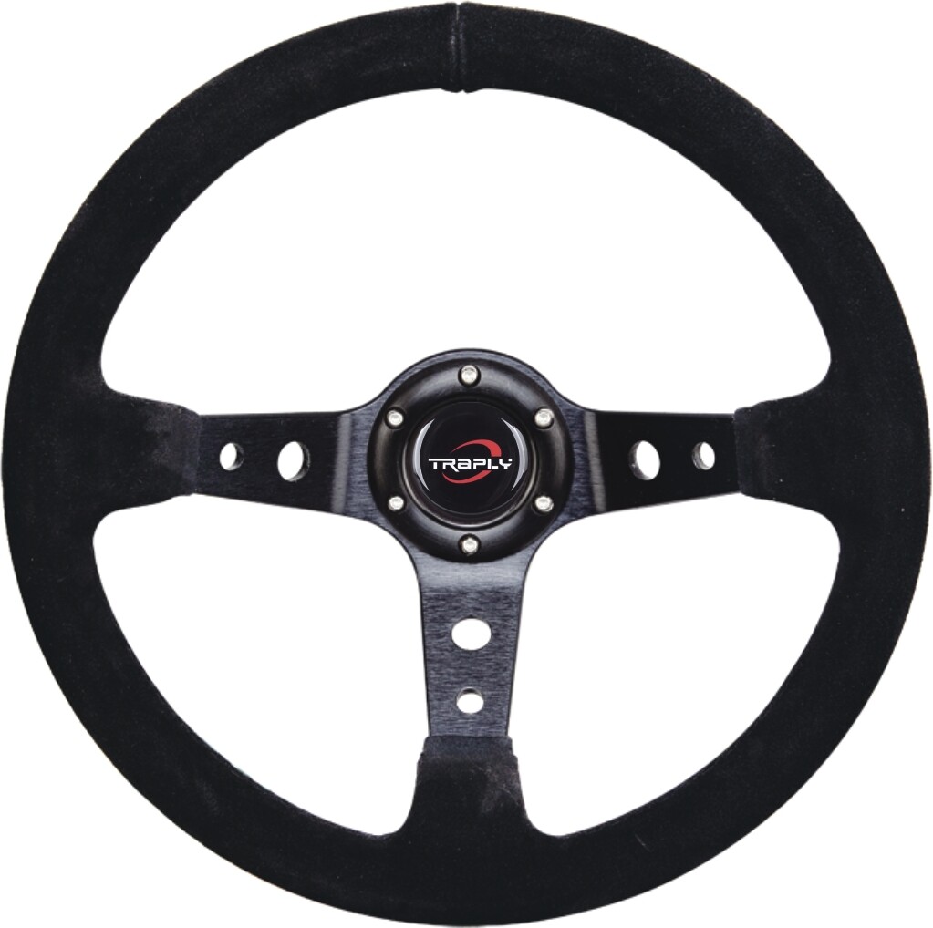 JDM Car Racing 90mm Deep Dish PVC Suede Steering Wheel