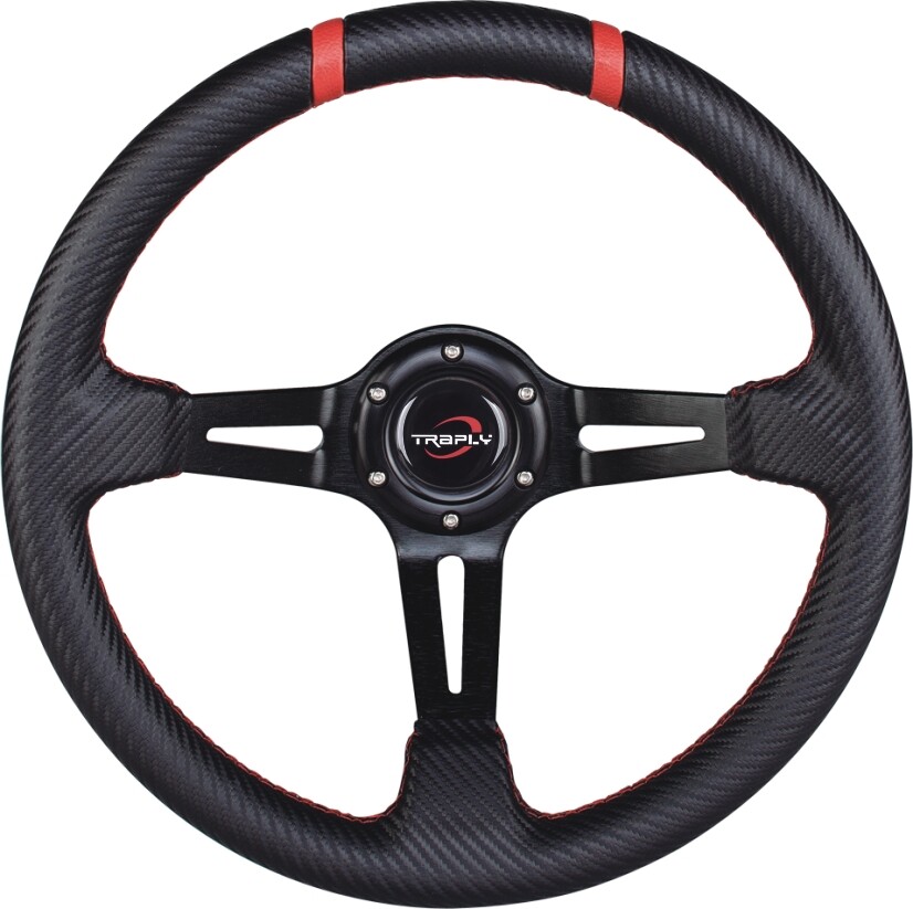 PVC Leather Steering Wheel For Tesla Ford Ranger Porsche Cayenne Deep 90mm Steering Wheel