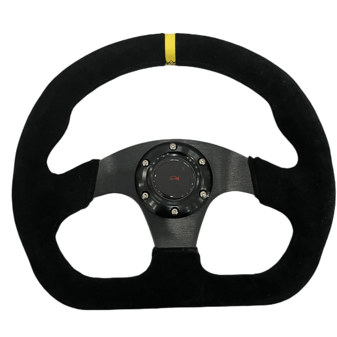 350MM Wholesale suede PVC shape drift car racing car steering wheel suede leather steering wheel