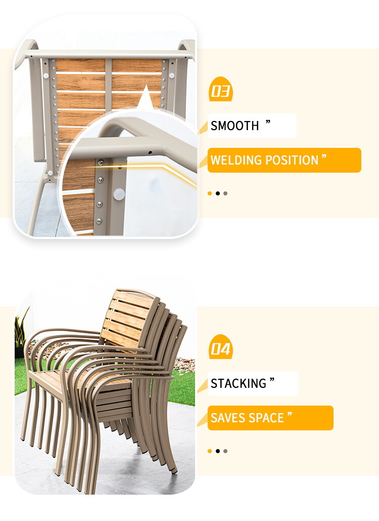 The feature of plastic wood garden chair