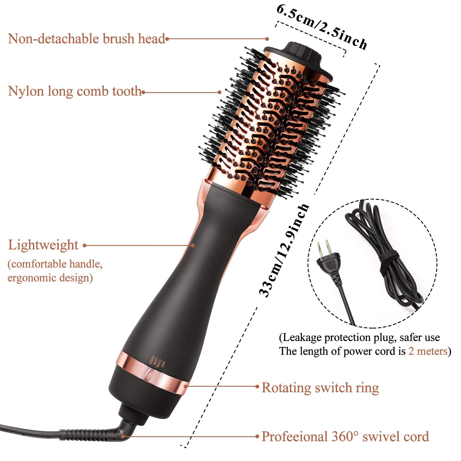 wholesale electric comb one step hot air brush dry