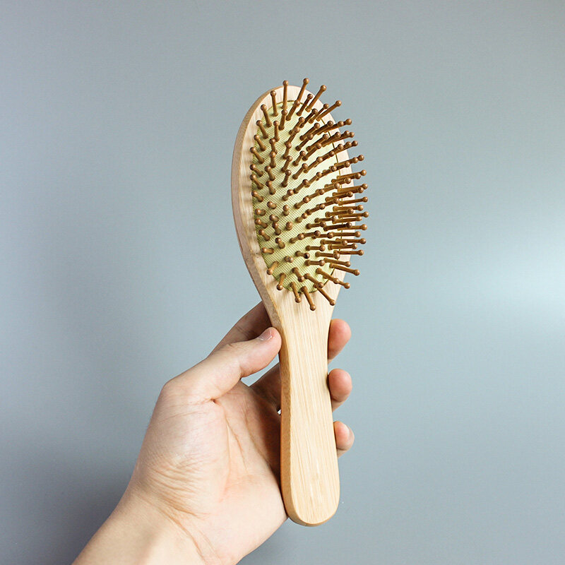 wood material hair brush