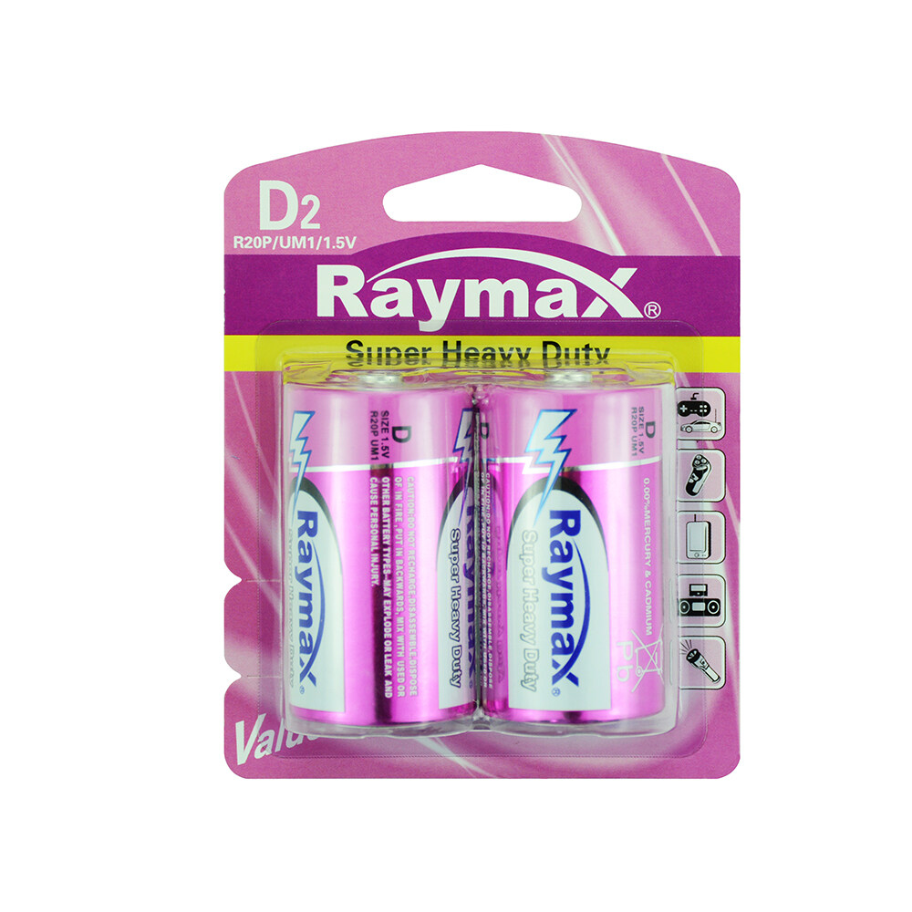 Raymax wholesale r20 size d UM1 heavy duty batteries- 2pcs Counts