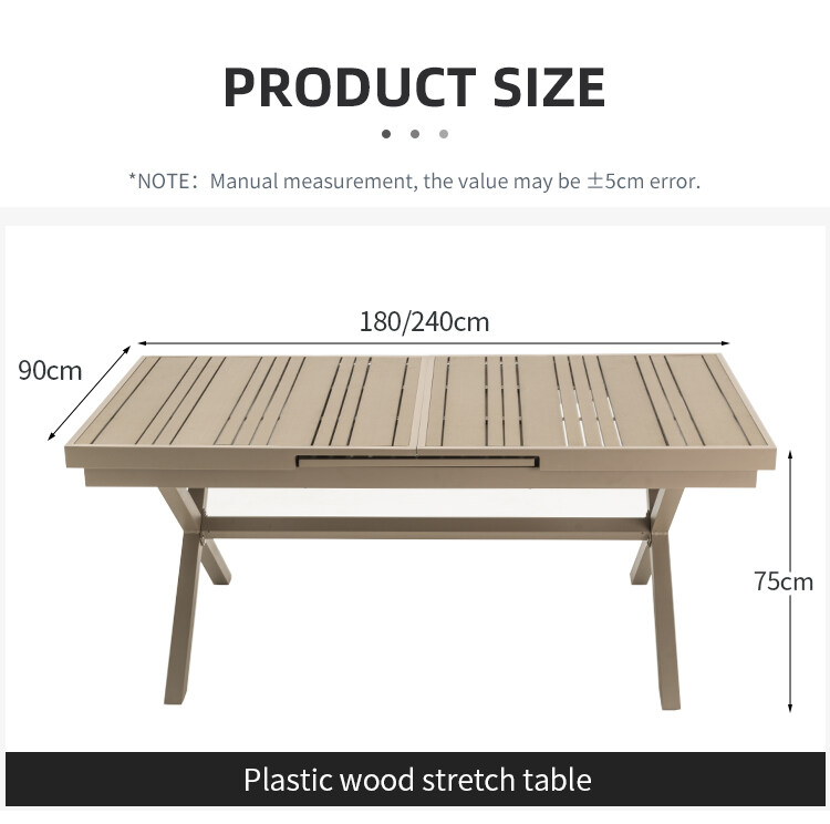 extendable aluminium garden table