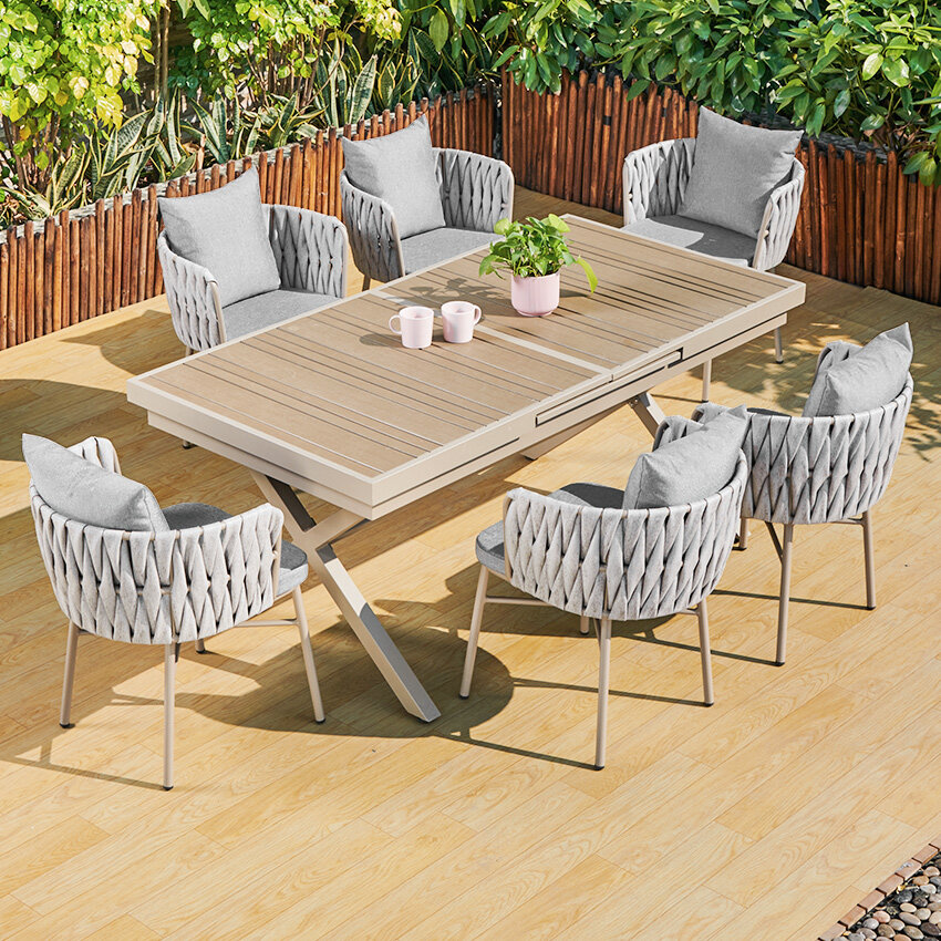 extendable aluminium garden table