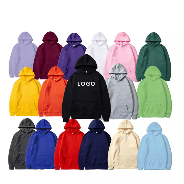 17 Colors Sports Wear Casual Pullover Polyester Fleece Hoodie Custom Hoodies Men