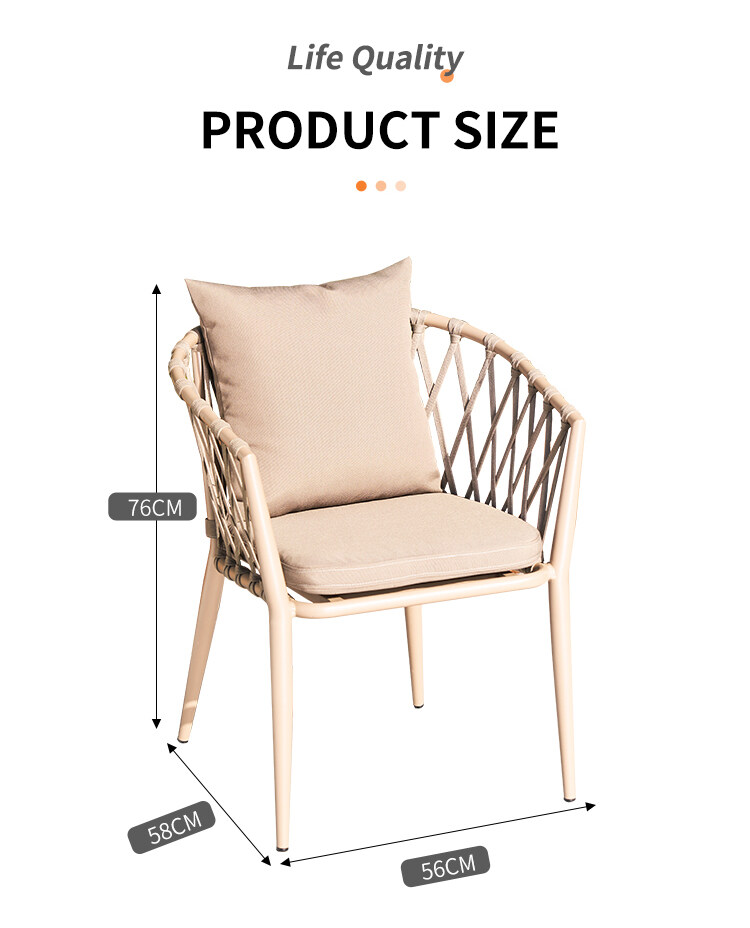 Size of rope lounge chair outdoor