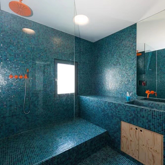 Premium Modern Bathroom Shower Wall Backsplash Porcelain Glazed Finger Mosaic Tiles Decorative Glass Mosaic