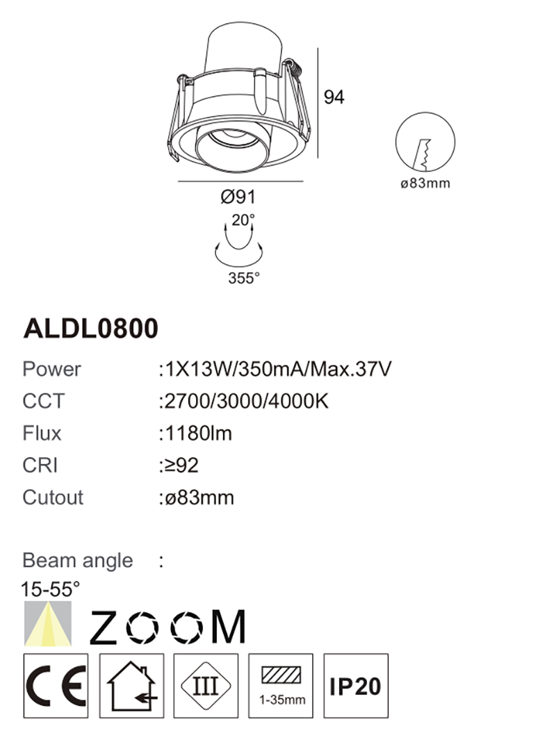 adjustable recessed spotlights
