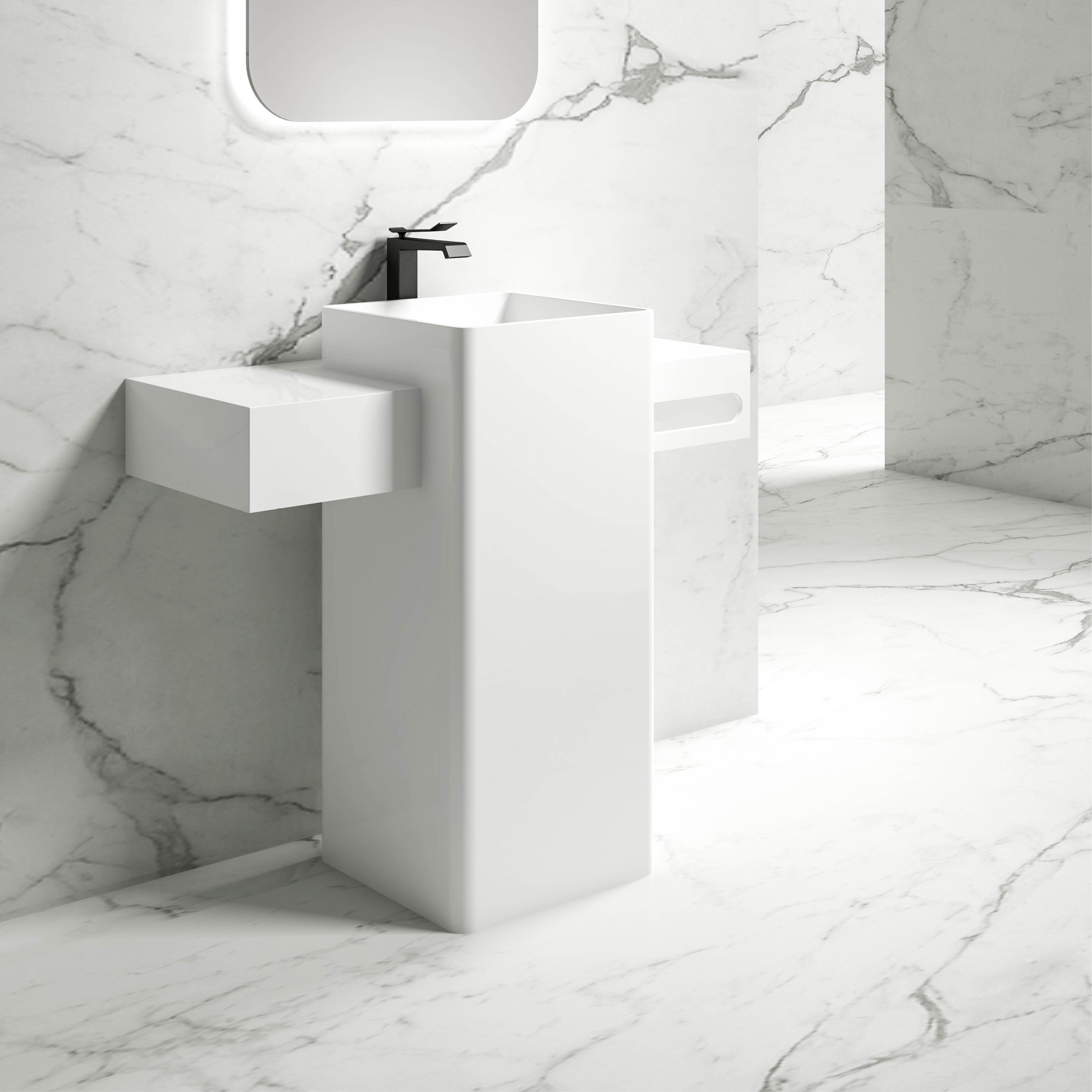 Washroom Vanity Resin Sink Solid Surface Bathroom Sink Design Stone Modern Vanity Combo Solid Surface Vanity Resin Vanity