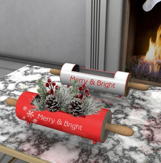 Christmas Rolling Pin Tabletop Ornament
