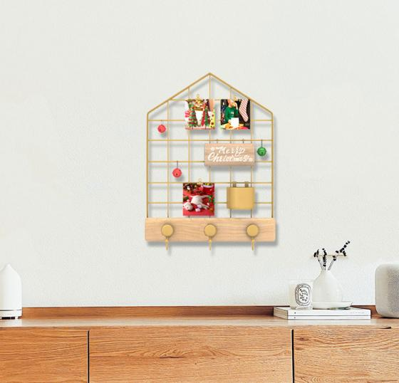 Christmas House-Shaped Grid Photo Hanging Hook