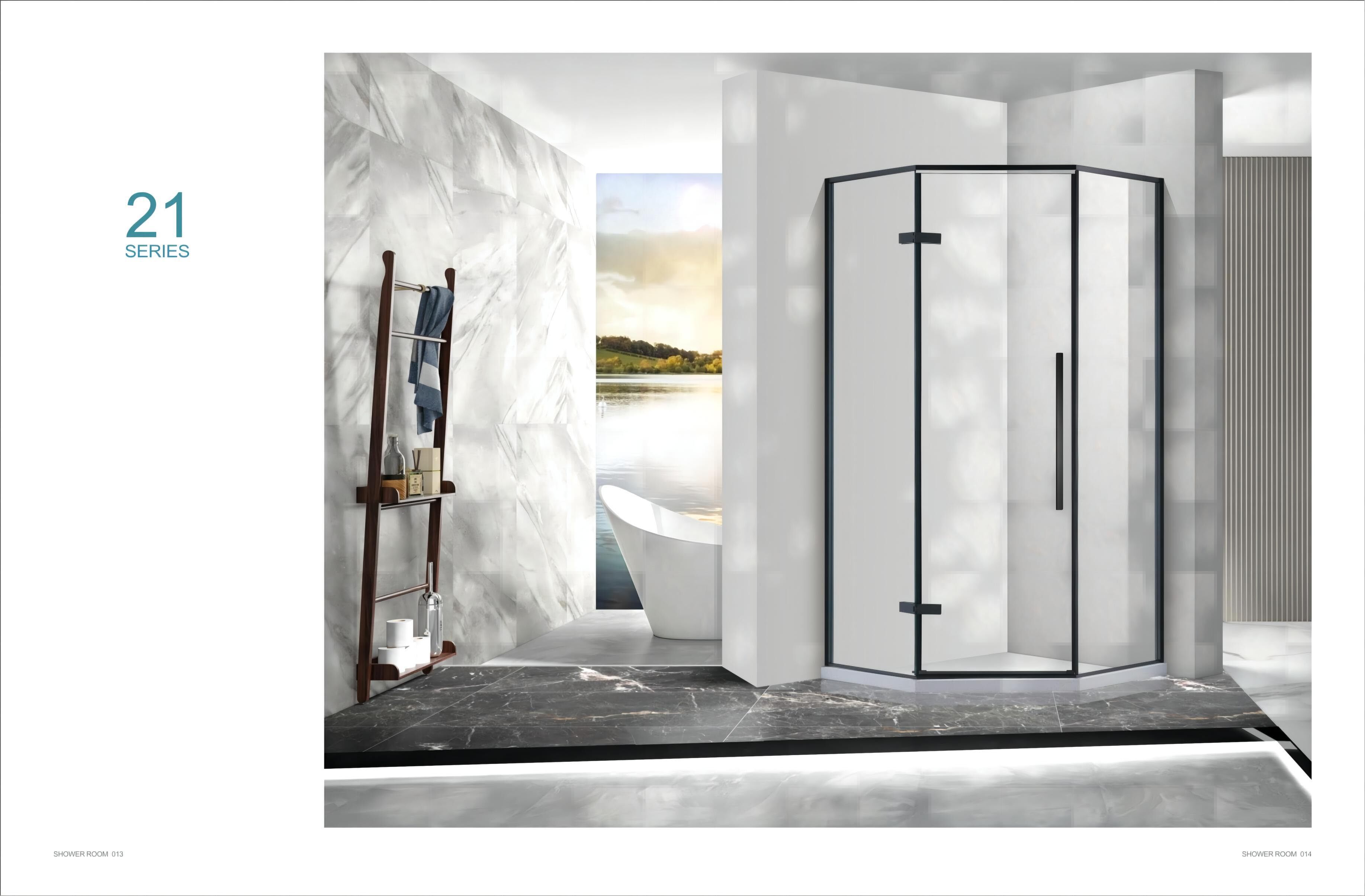 Hot Sale New Fashion Design Interior Bathroom Decoration Sliding Shower Glass Door House