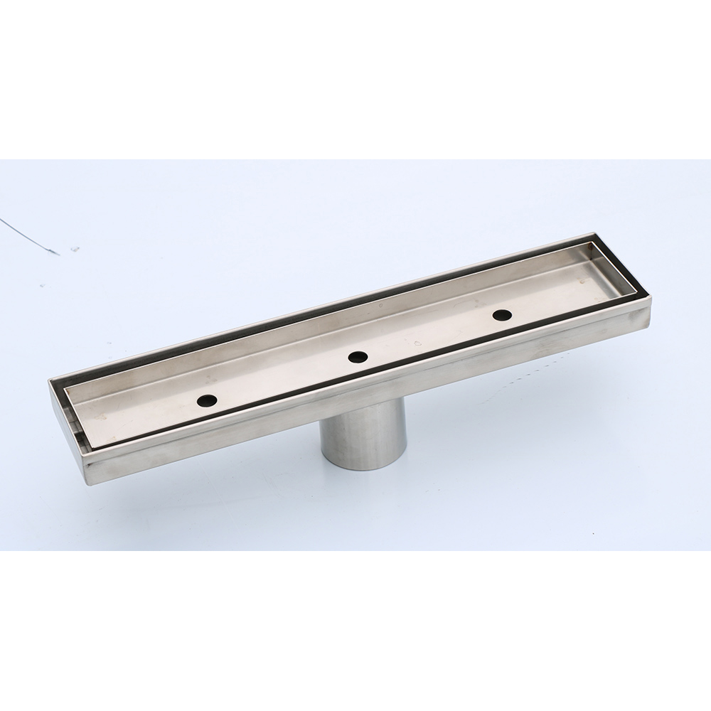 Side row stainless steel linear floor drain