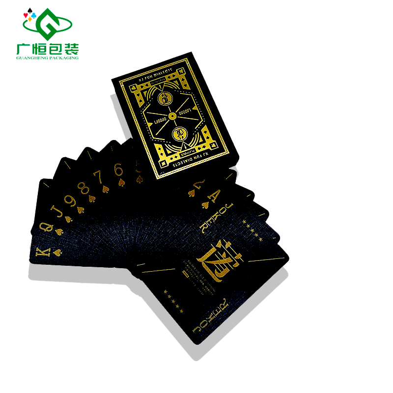 Custom Design 100% Plastic Waterproof Gold Foil Stamping Casino Playing Card Deck