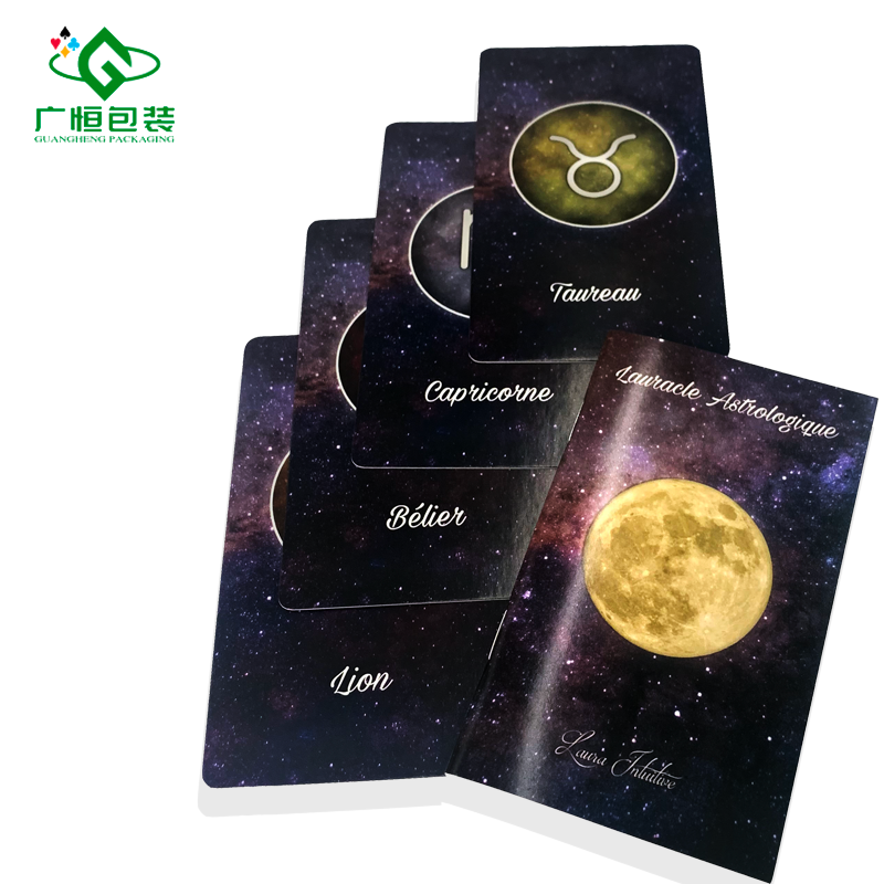 350gsm coated paper Interesting Horoscope Oracle Card Deck with Guidebook