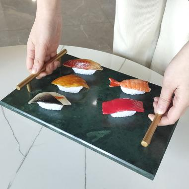 Luxury rectangular marble serving tray