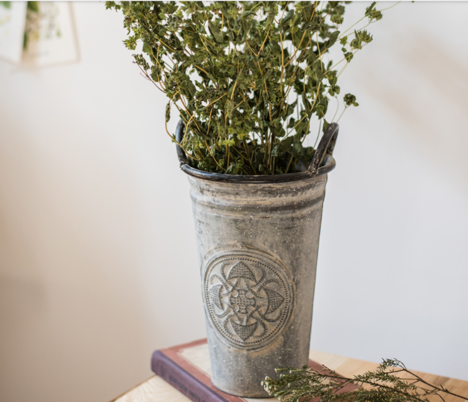 Metal Tin Bucket Classic Garden Flowerpot for Your
