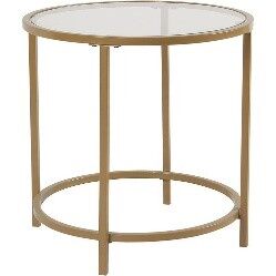Round Tempered Glass Top Nesting Coffee Table