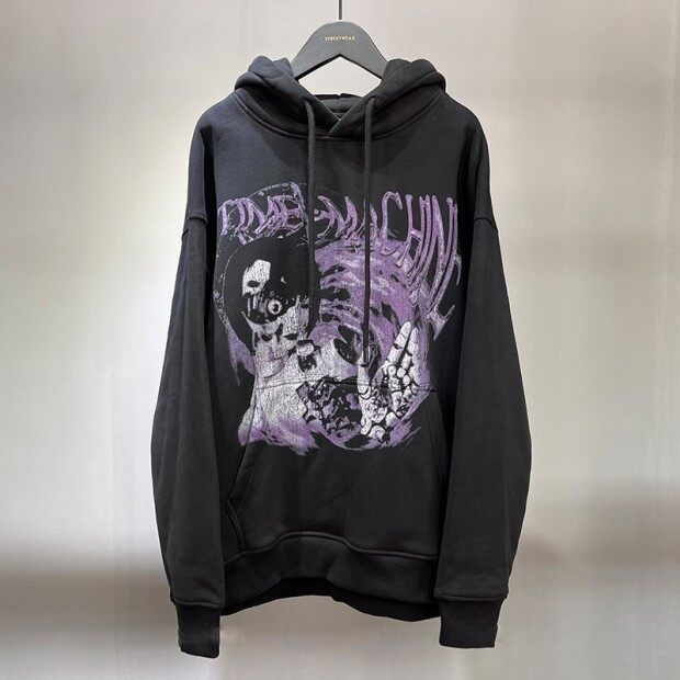 Plus-piled And Thickened Hooded Digital Print Fleece Drawstring Men's Hoodie