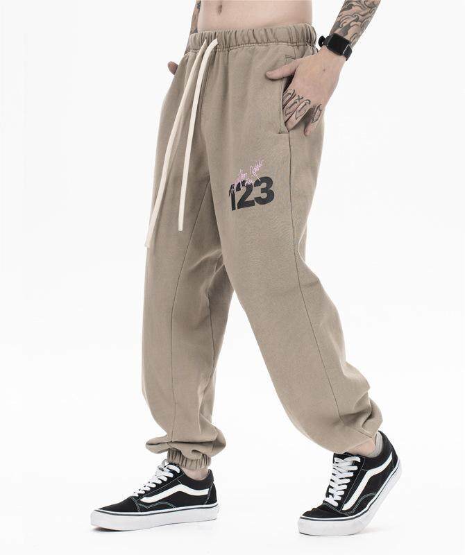 High Street Fleece Elastic Waist Sweatpants Trousers Men Jogger Pants