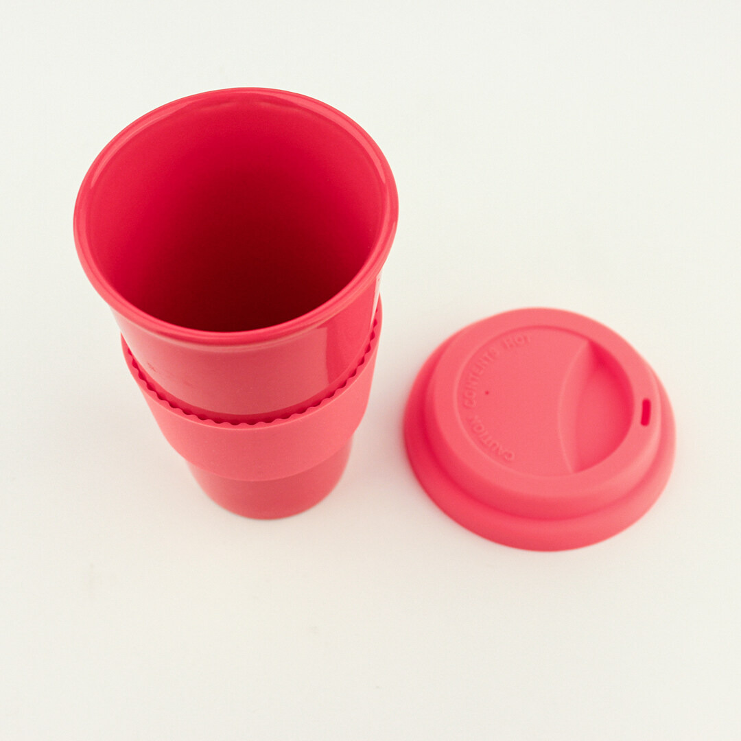 red ceramic water cup; promotional gifts; recycled material