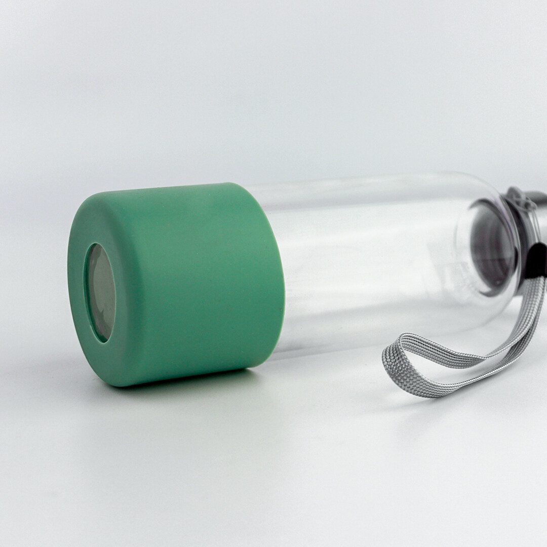 glass water bottle; promotional gifts; recycled material