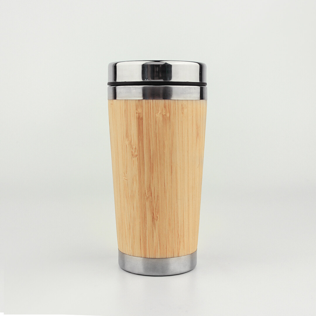 Bamboo Stainless Steel Mugs With Lid