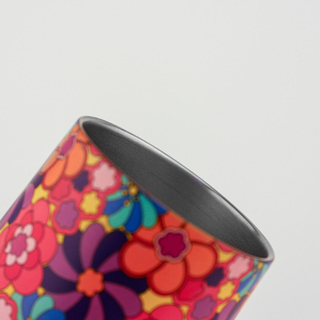 LVMH audited; flower-printed stainless steel cup; promotional gifts