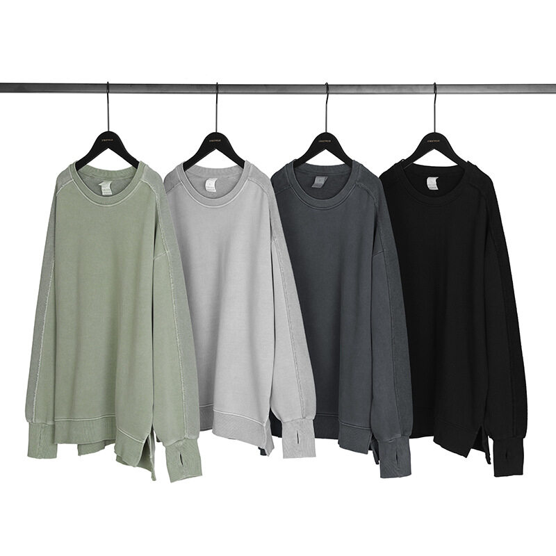 430g Terry Loose Oversized Sweatshirt Washing Vintage Pullover Panels Men's Hoodie