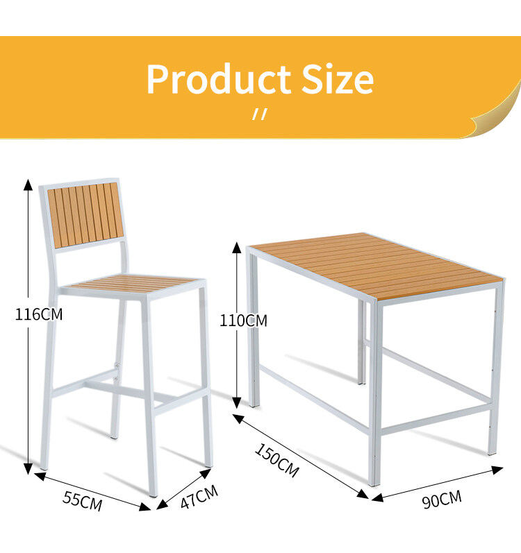 Size of polywood outdoor table sets