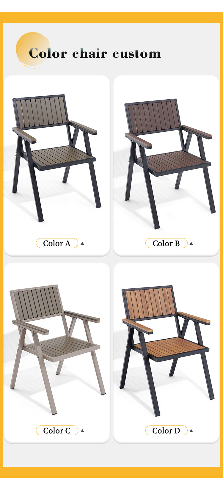 Color of stackable backyard chairs