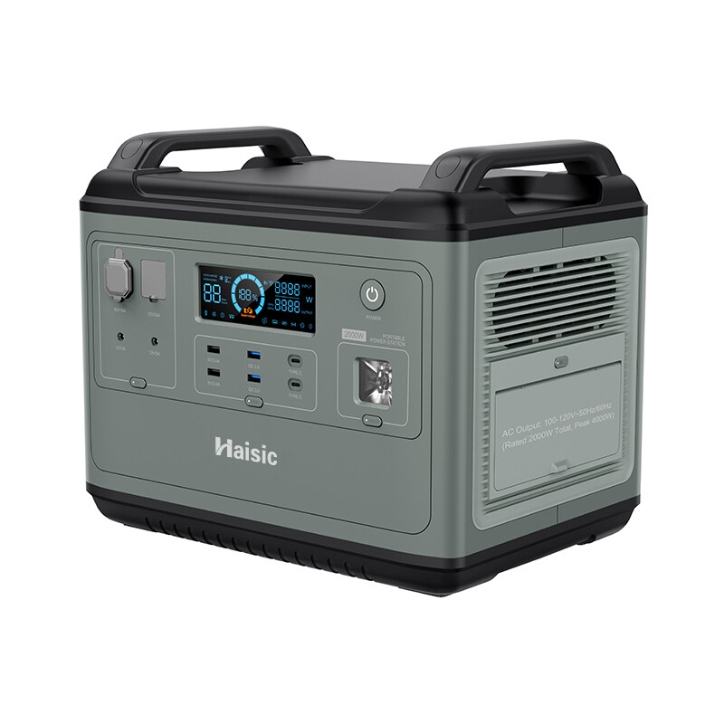 51.2V 1997Wh portable power station generator with solar panel charging
