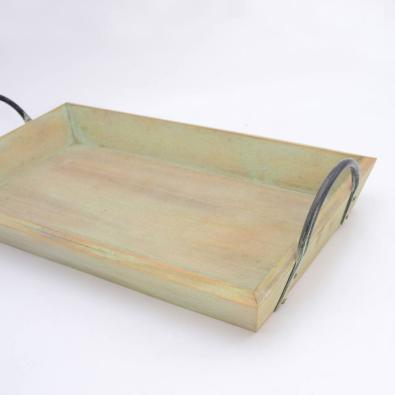 Set of 2 Rectangle Wooden Food Serving Tray