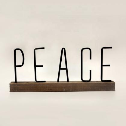 Hot Fancy “PEACE “ Word Metal Iron Table Decoration