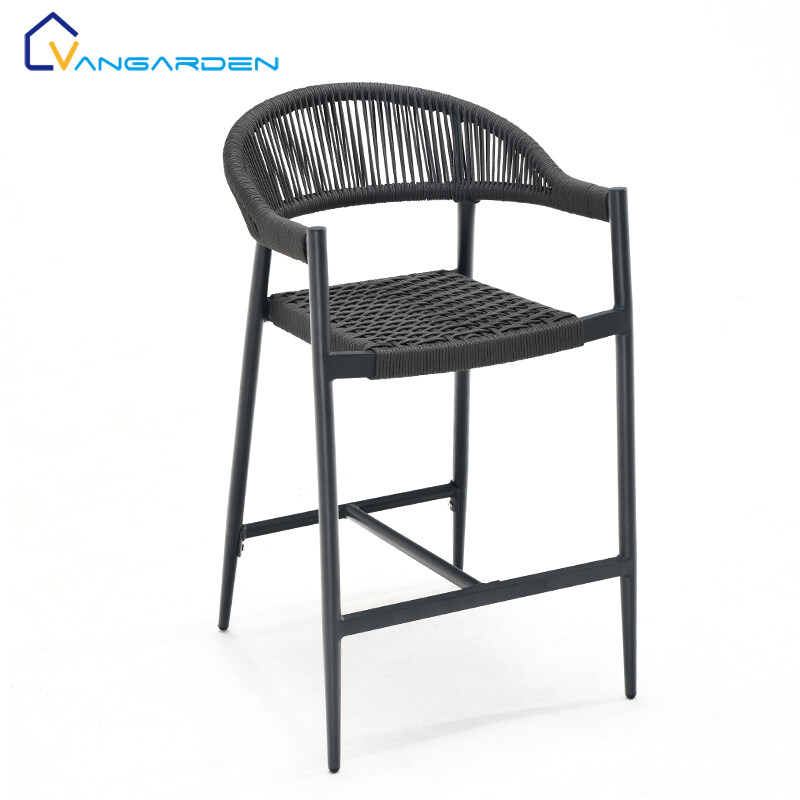 black outdoor rope chairs